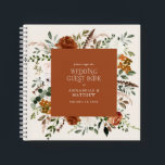 Boda floral de terracota de presupuesto libro rúst<br><div class="desc">Terracota,  parcela botánica floral natural,  salada verde y negra,  estilo rústico moderno y elegante estilo arco boda económico diseño de libro de huéspedes en favor de la decoración. Parte de una colección moderna.</div>