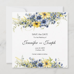 Boda floral de verano de Cape Cod Guardar tarjeta 