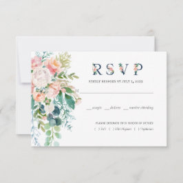Boda floral de verano ruborizante RSVP con carne