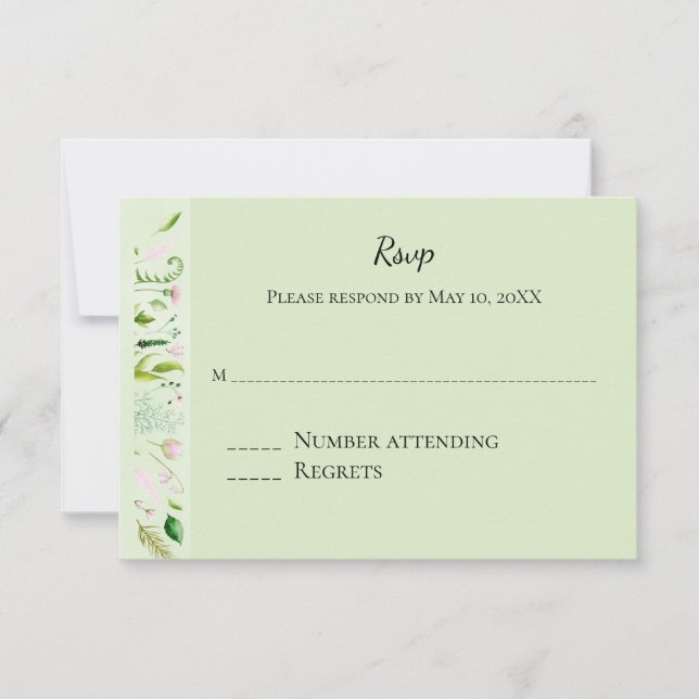 Boda Floral de Verdor RSVP (Anverso)