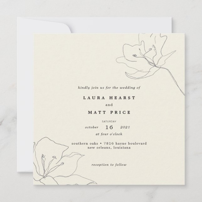 Boda floral Delicado Moderno con cáscara de huevo  (Anverso)