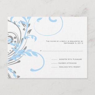 Boda floral doble verde azulada y plateada RSVP