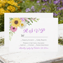 Boda Floral Flor Silvestre Girasol Margarita RSVP