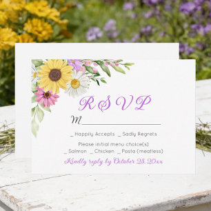 Boda Floral Flor Silvestre Girasol Margarita RSVP