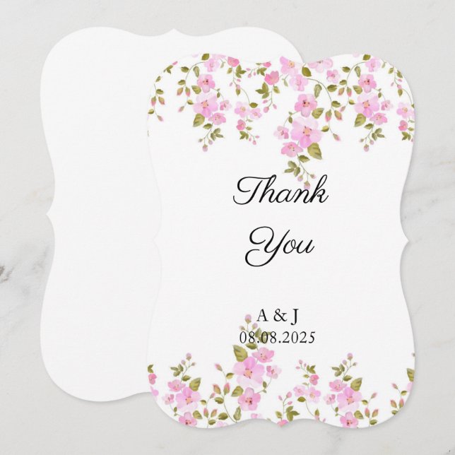 BODA FLORAL GRACIAS TARJETA (Anverso / Reverso)