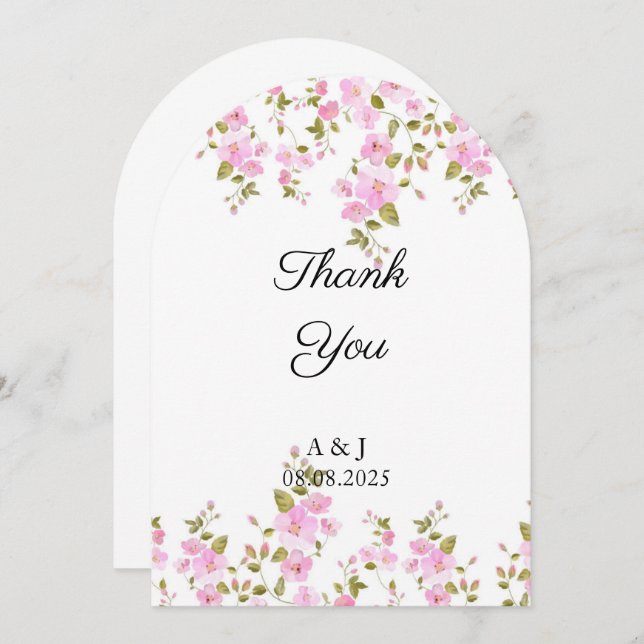 BODA FLORAL GRACIAS TARJETA (Anverso / Reverso)