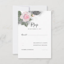 Boda floral gris y rosa RSVP