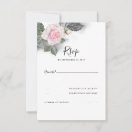 Boda floral gris y rosa RSVP