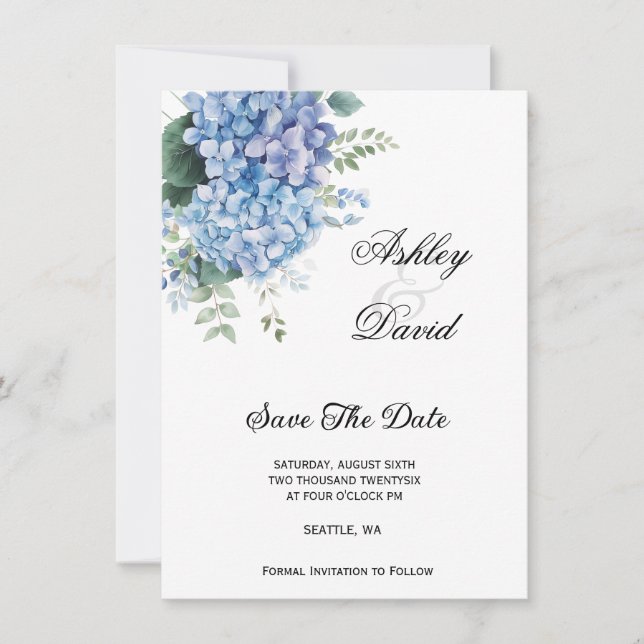 Boda Floral Guardar La Invitación De Fecha (Anverso)