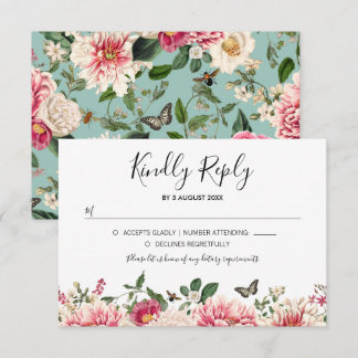 Boda floral jardín acuático menta vintage RSVP