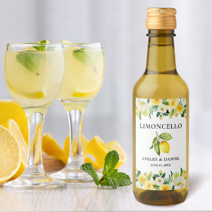 Boda Floral Lemon Limoncello Mini Etiqueta del fra