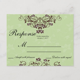 Boda floral Mint Green & Chocolate Brown RSVP