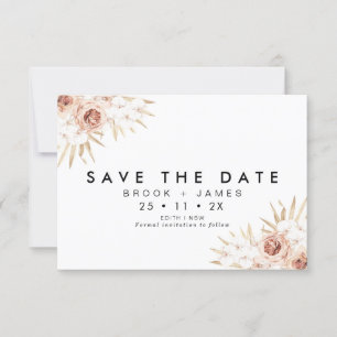 Boda Floral Moderna Boda Guardar La Tarjeta De Fec