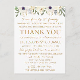 Boda floral moderno Gracias por colocar tarjeta