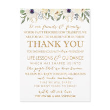 Boda floral moderno Gracias por colocar tarjeta