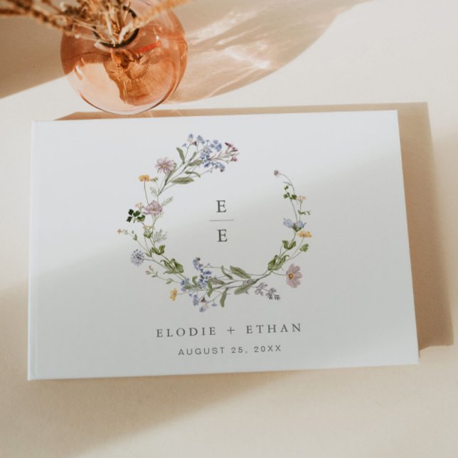 Boda floral moderno libro de invitado Wildflower B (Subido por el creador)