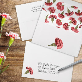 Boda floral moderno Pink Carnations de lujo