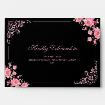 Boda floral negra y rosa