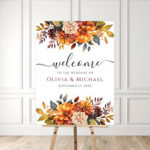 Boda Floral Otoño Boho Flores Rústicas Bienvenida