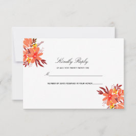 Boda floral otoño Naranja oro Tan Wedding RSVP