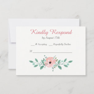 Boda floral Primavera Azul Rosa RSVP