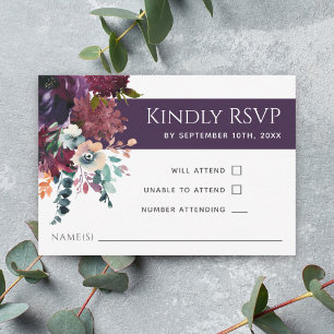 Boda Floral Púrpura de Lujo Eggplant RSVP