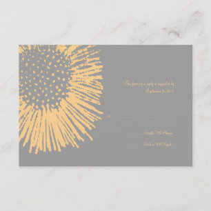 Boda floral resumida amarilla y gris RSVP