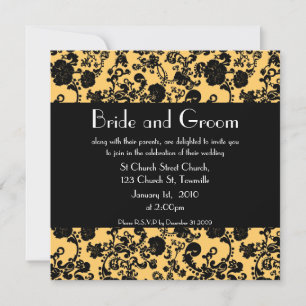Boda floral rococó, invitación de 5.25" x 5.25"