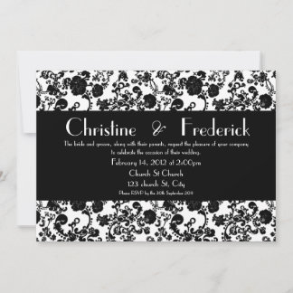 Boda Floral Rococo, invitación de 5"x7".