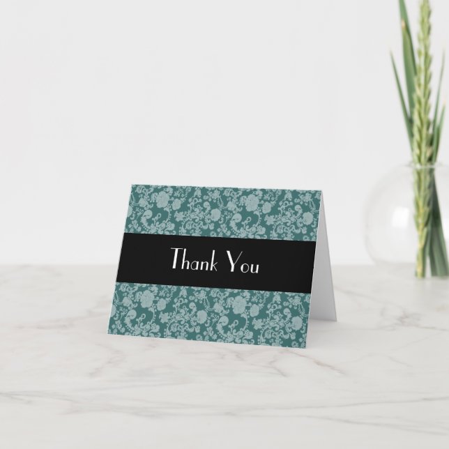 Boda Floral Rococó, tarjeta de agradecimiento (Anverso)