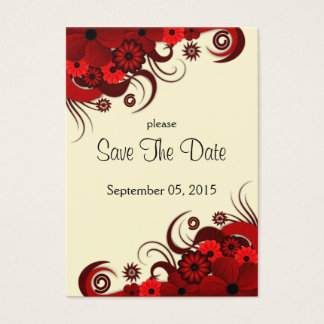 Boda floral roja y blanca salva las tarjetas de fe