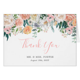 Boda floral romántico de Rubor - Tarjeta de nota d