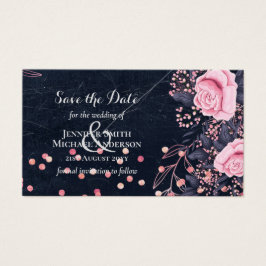 Boda floral rosa LeahG Denim Blue Rosegold
