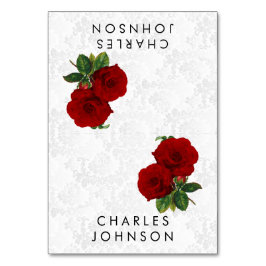 Boda Floral Rosa Roja Profunda | Tarjetas de coloc