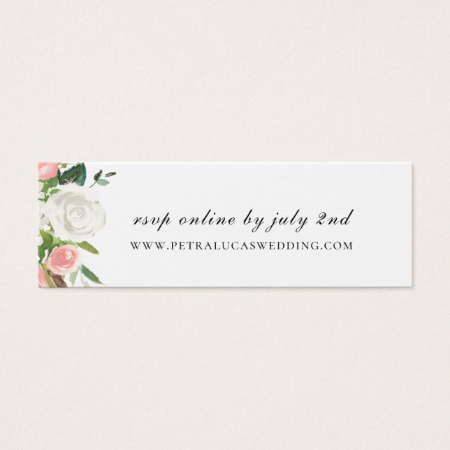 Boda floral rosa y blanca RSVP (Frente)