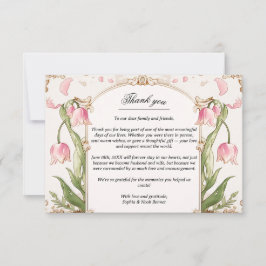 Boda Floral rosa y verde gracias tarjeta