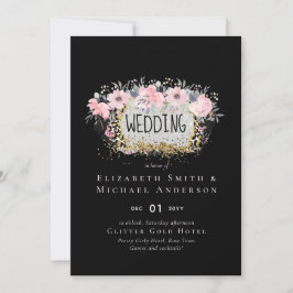 BODA - Floral Rosagold Plateado Glitter Femenina