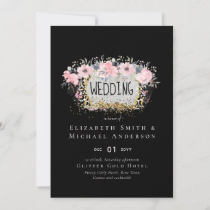 BODA - Floral Rosagold Plateado Glitter Femenina