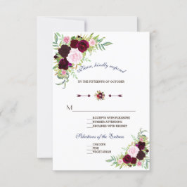 Boda floral Royal Burgundy Marsala RSVP