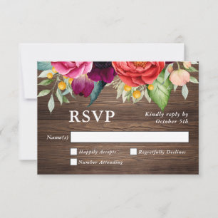 Boda floral Rustic Barn Wood RSVP