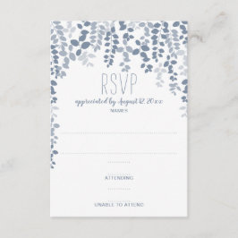 Boda floral rústica RSVP / Reply (Azul turbio)