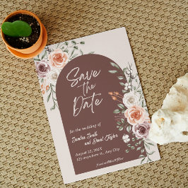 Boda floral rústica salva la invitación a la cita