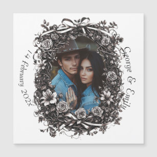 Boda floral rústica, sepia.