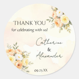Boda floral rústico Gracias Por Favor Pegatina