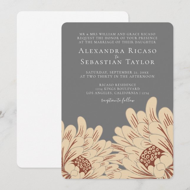 Boda floral simple y elegante (Anverso / Reverso)