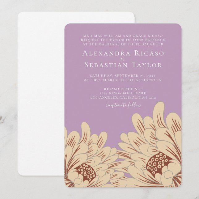 Boda floral simple y elegante (Anverso / Reverso)