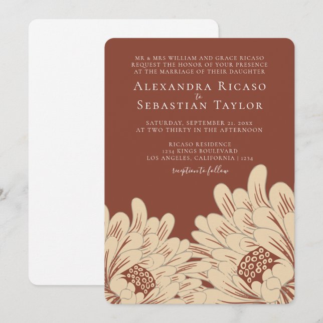 Boda floral simple y elegante (Anverso / Reverso)