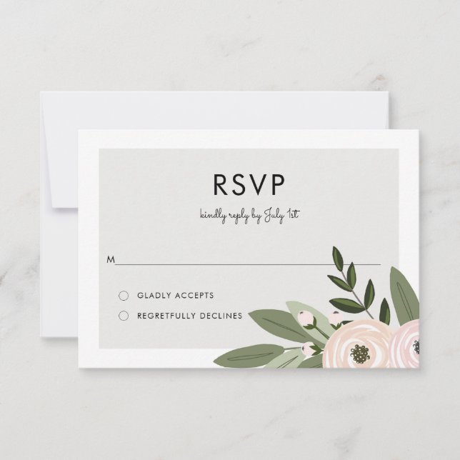 Boda floral Sprigs RSVP (Anverso)