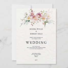 Boda floral Stationery Invitación
