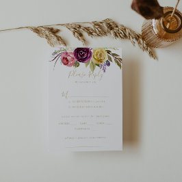 Boda floral tropical Gold Boho Elección RSVP